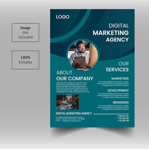 Vector creative digital marketing agency flyer design