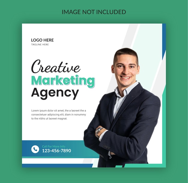 Creative digital marketing agency social media and instagram post template