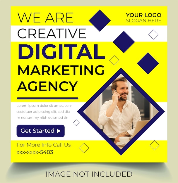 Vettore modello di progettazione di banner e volantini per post sociali di agenzie di marketing digitale creative
