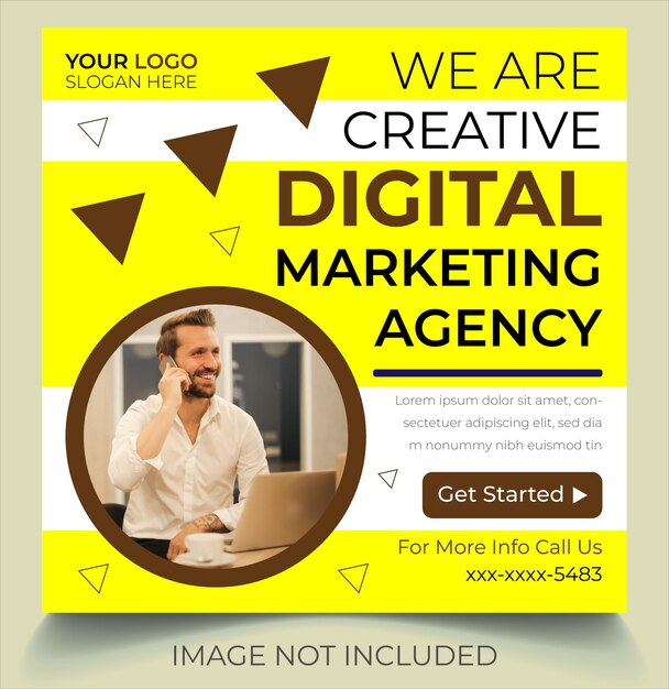 Vector creative digital marketing agency social post banner and flyer design template