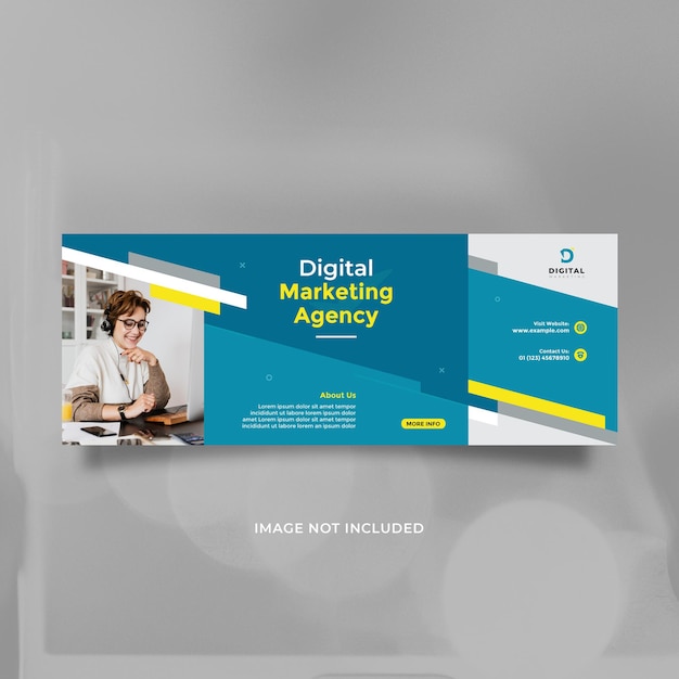 Creative digital marketing agency template design for social media and banner with blue yellow color