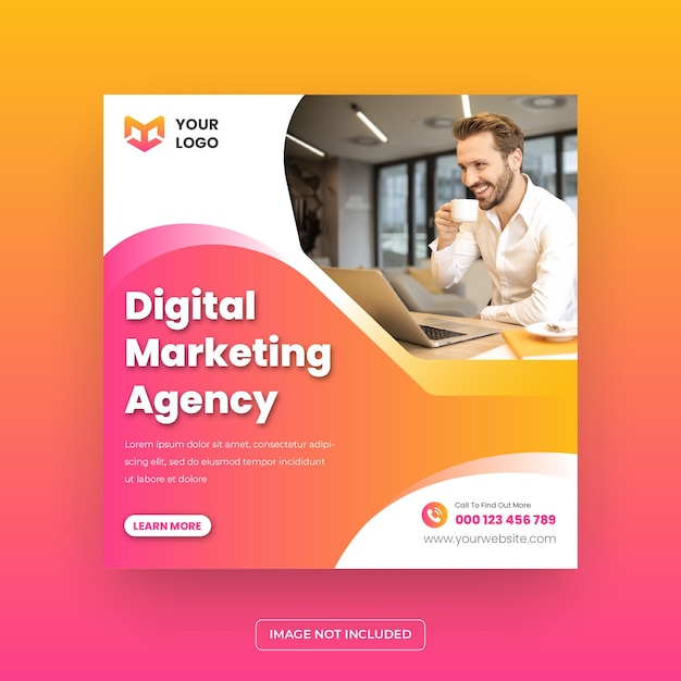 Creative digital marketing corporate business agency social media post or web banner template design