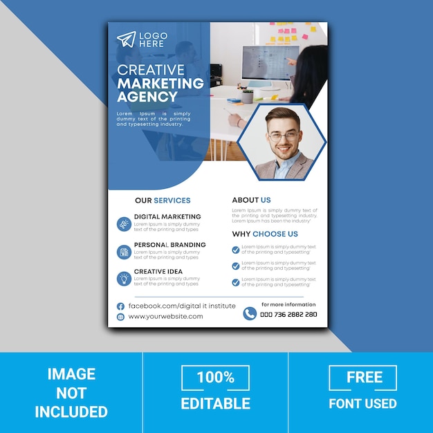 Vector creative digital marketing and corporate social media post premium template design