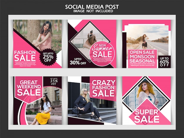 Creative discount instagram post template