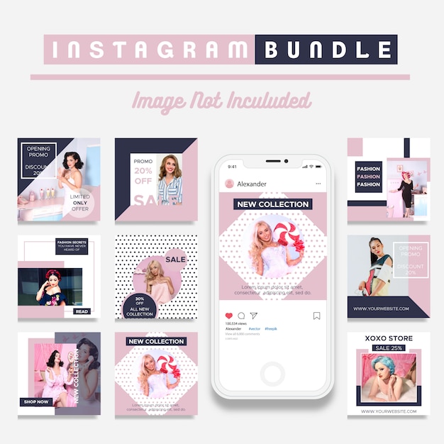 Vettore modello di instagram creativo sconto instagram