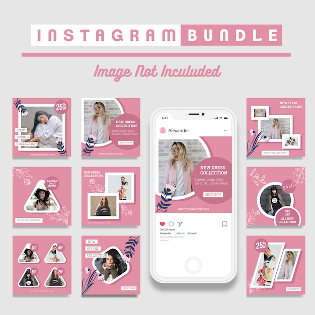 Creative discount instagram post template