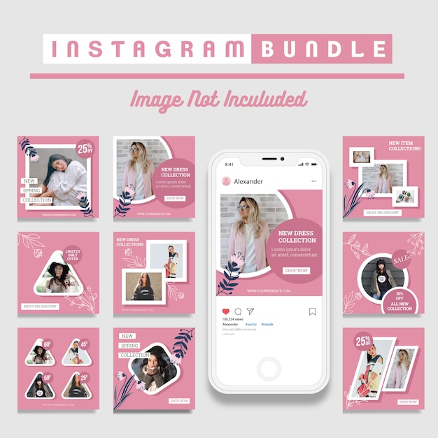 Vector creative discount instagram post template