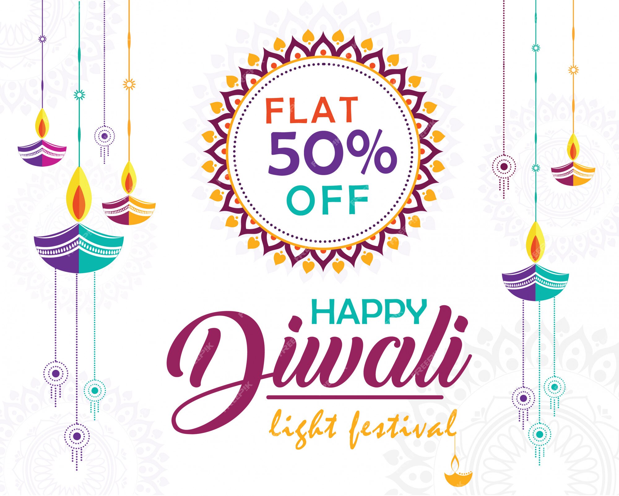 Premium Vector Creative Diwali Sale Banner Design With Diya