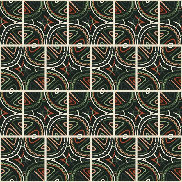 Creative doodle geometric ornament lines seamless background pattern