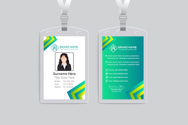 Creative double sided id card template