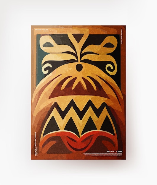 Креативный рисунок в полинезийском стиле. Для флаеров, обложек, плакатов, баннеров. Вектор.