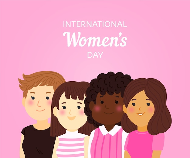 Creative drawn international women's day illustrated