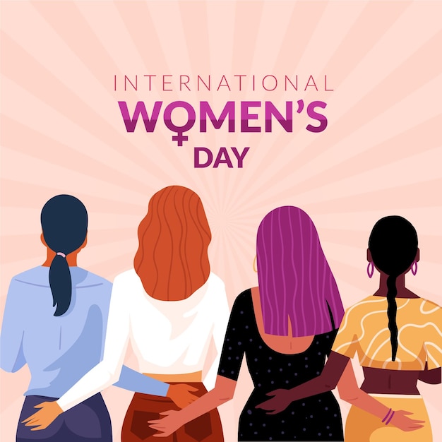 Vector creative drawn international women's day illustration