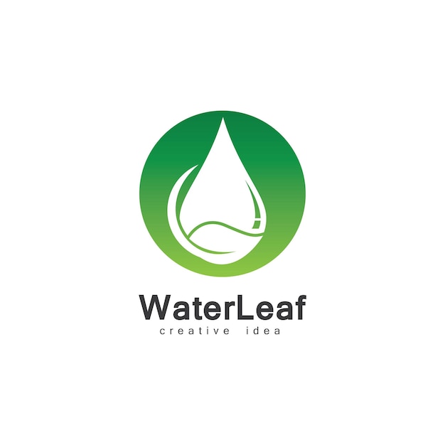 Шаблон дизайна логотипа creative drop water and leaf concept