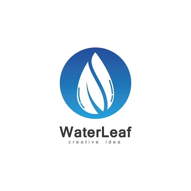 Creative Drop Water and Leaf Concept Logo Design Template