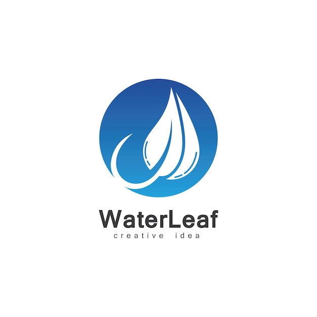 Шаблон дизайна логотипа Creative Drop Water and Leaf Concept