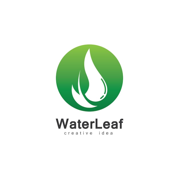 Creative Drop Water and Leaf Concept Logo Design Template