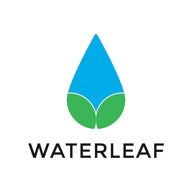 Creative Drop Water and Leaf Concept Logo