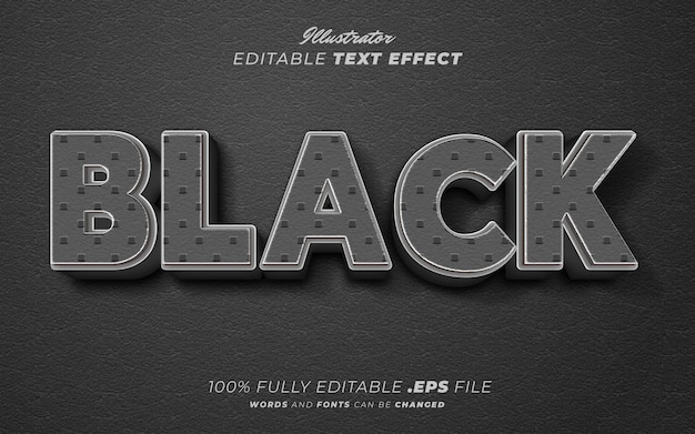 Vector creative editable black 3d text effect