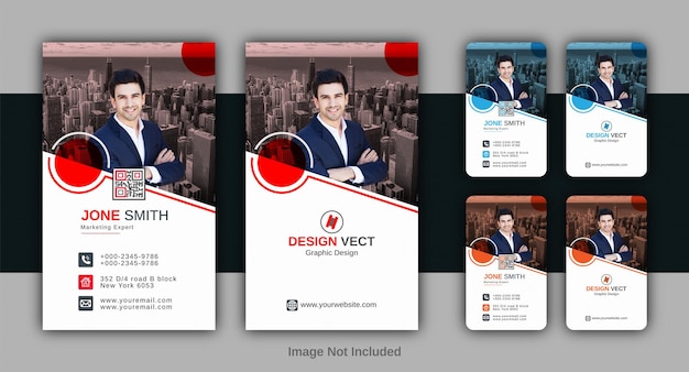 Vector creative editable digital horizontal business card template