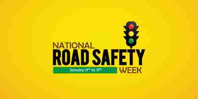 Vector creative editable template design for national road safety week 1 to 17 january every year