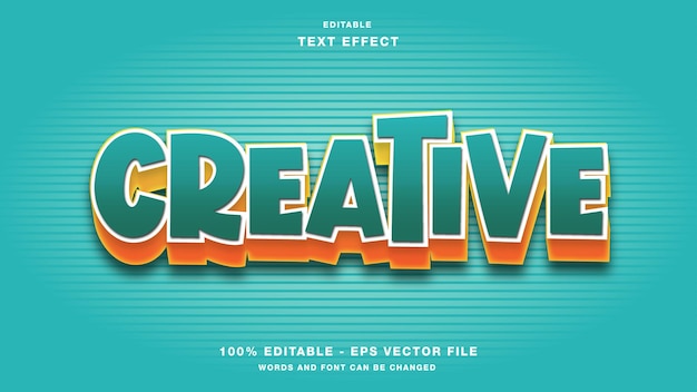 Creative editable text effect