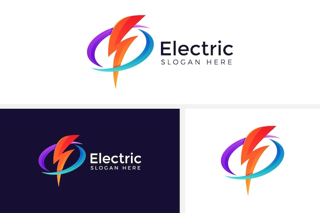 Креативная электрическая вспышка дизайн логотипа векторная иллюстрация