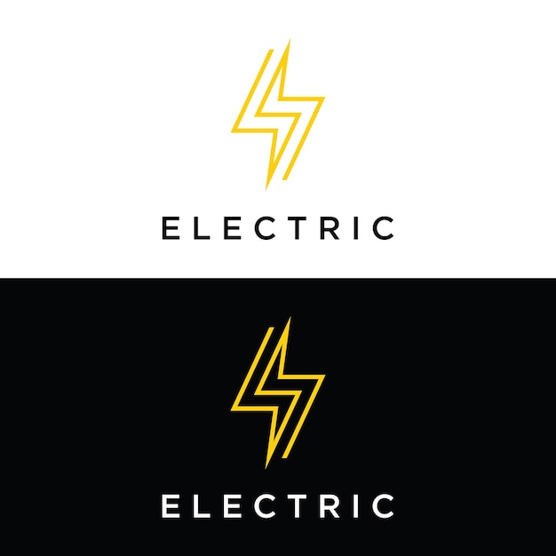 Modello creativo di logo con flash o fulmini di energia elettrica o naturalecreativosimbolo del fulminelogo per il business e la società dell'elettricità