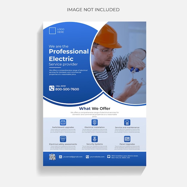 Creative Electrician Service Flyer, Handbill, leaflet Design