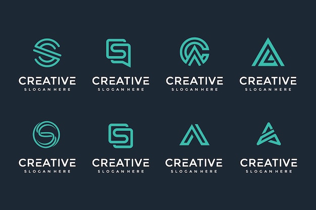 Creative and elegant letter logo icon set for luxury business