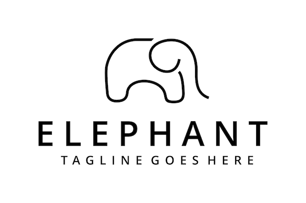 Creative elephant logo style design template illustration