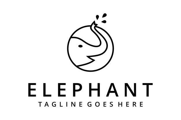 Creative elephant logo style design template illustration