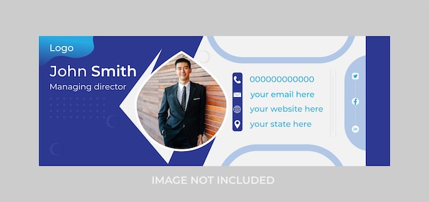 Vector creative email signature design or, social media