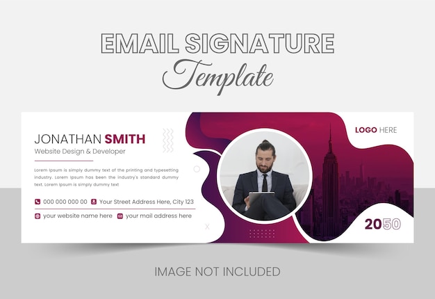 크리에이티브 이메일 서명 디자인 템플릿 또는 개인 소셜 미디어 표지 템플릿