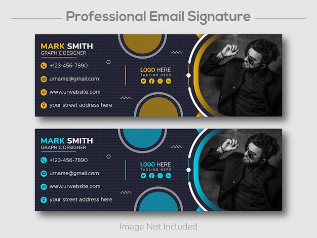 Creative email signature or email footer and personal social media cover design