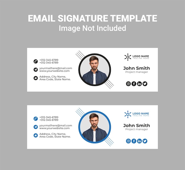 creative email signature or email footer social media cover template