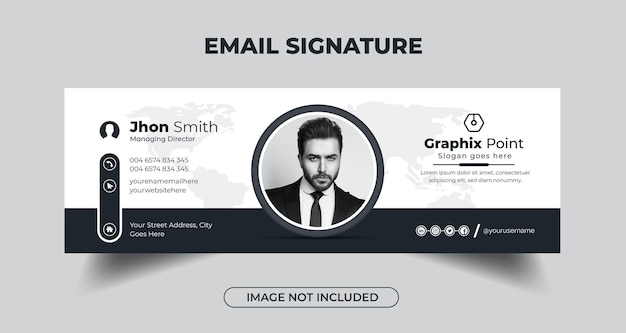 Vector creative email signature template design or email footer and personal facebook cover premium vector