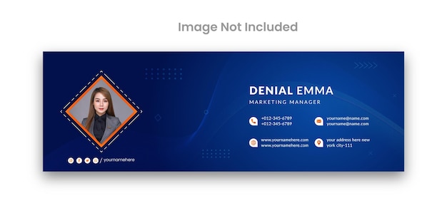 Creative Email signature template design or facebook cover design premium vector template