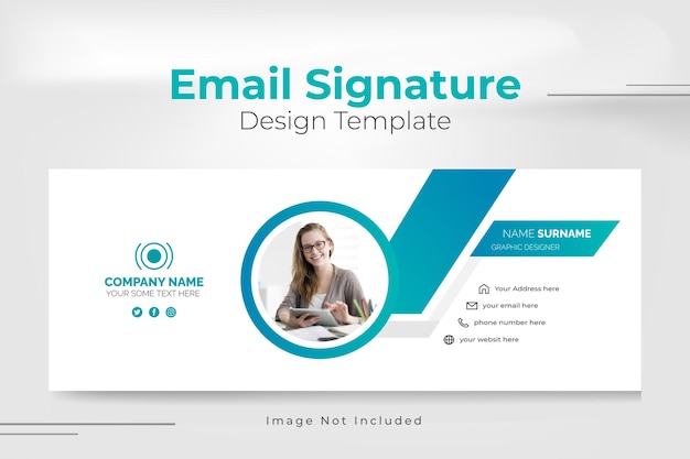 Creative email signature template or email footer cover design