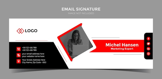 Creative Email signature template or email footer and social media cover design