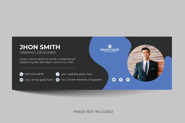 Creative email signature vector personal cover design template