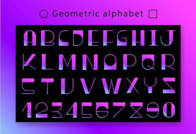 Vector creative english geometric alphabet