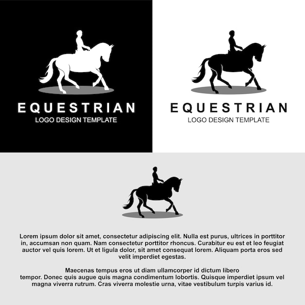 Creative equestrian silhouette logo template