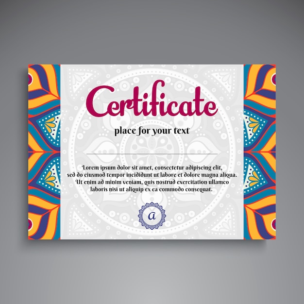 Creative ethnic diploma template