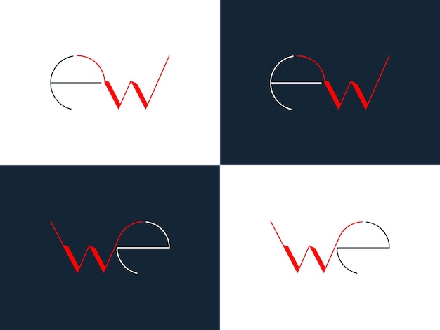 Logo creative ew, we lettere, vettore modello icon design, logo aziendale finale.