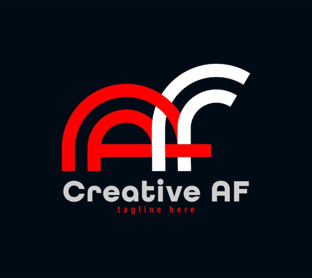 クリエイティブなAとFの文字の組み合わせのロゴデザイン。線形アニメーションの企業スポーツのロゴ。