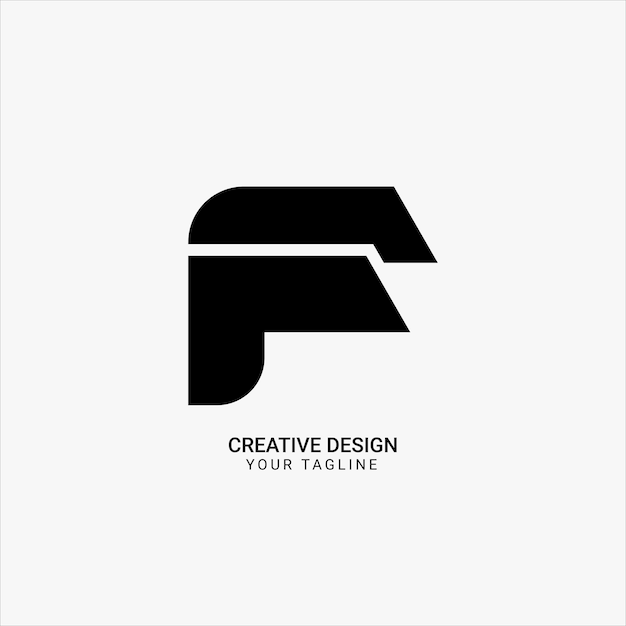 Creative F letter elegant flat modern brand unique style logo design