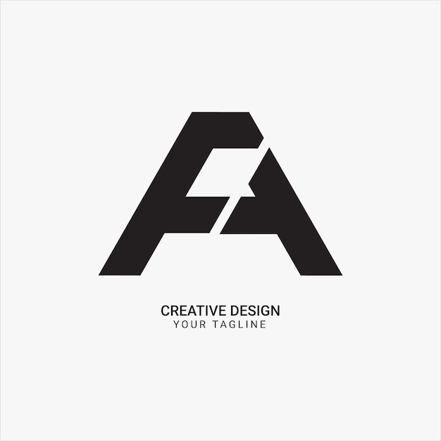 Creative FA or AF initial elegant flat modern brand dynamic unique logo design