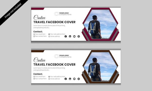 Creative Facebook cover design template deign and travel template design