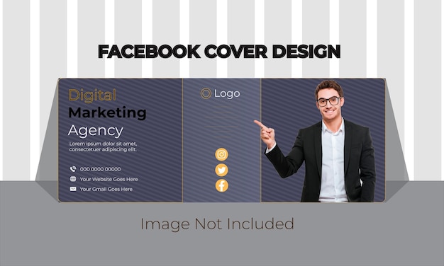 Design creativo della copertina di facebook completamente modificabile